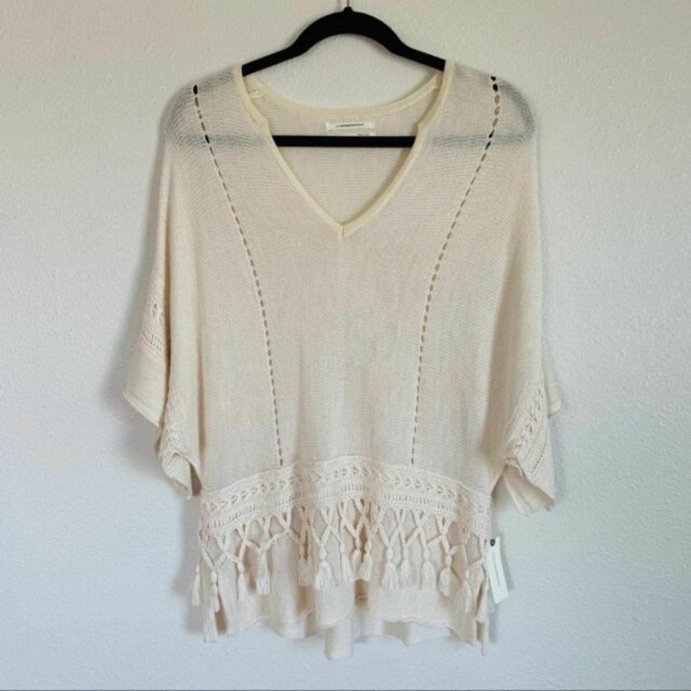 New Anthropologie Light Summer Tassel Sweater
